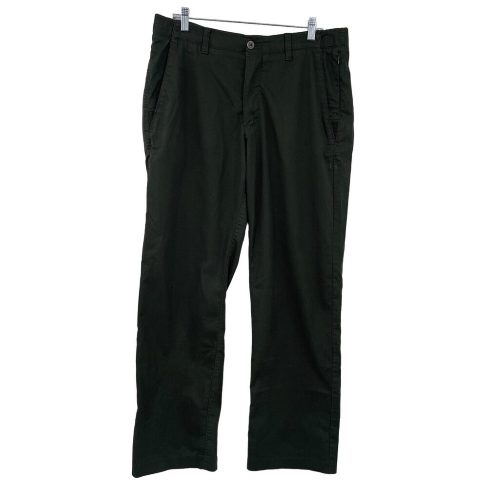 Under Armour Performance Chino Pants Mens 36 Green Straight Leg Athleisure